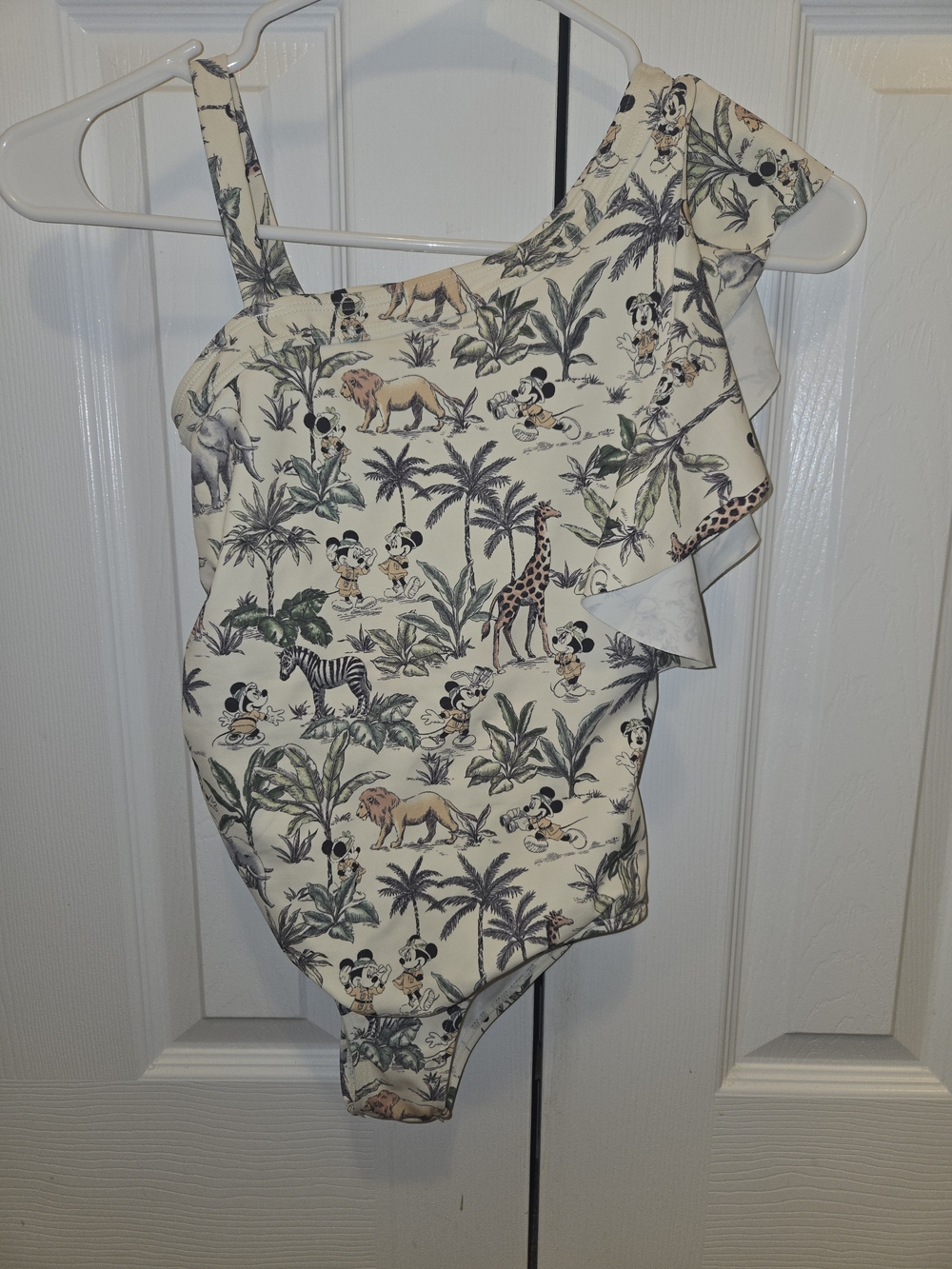 Janie and Jack Cream One-Piece with Safari & Mickey Print